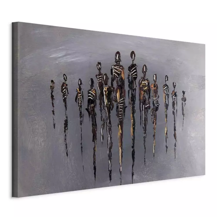 Series (1-piece) - abstract figure silhouettes on a gray background