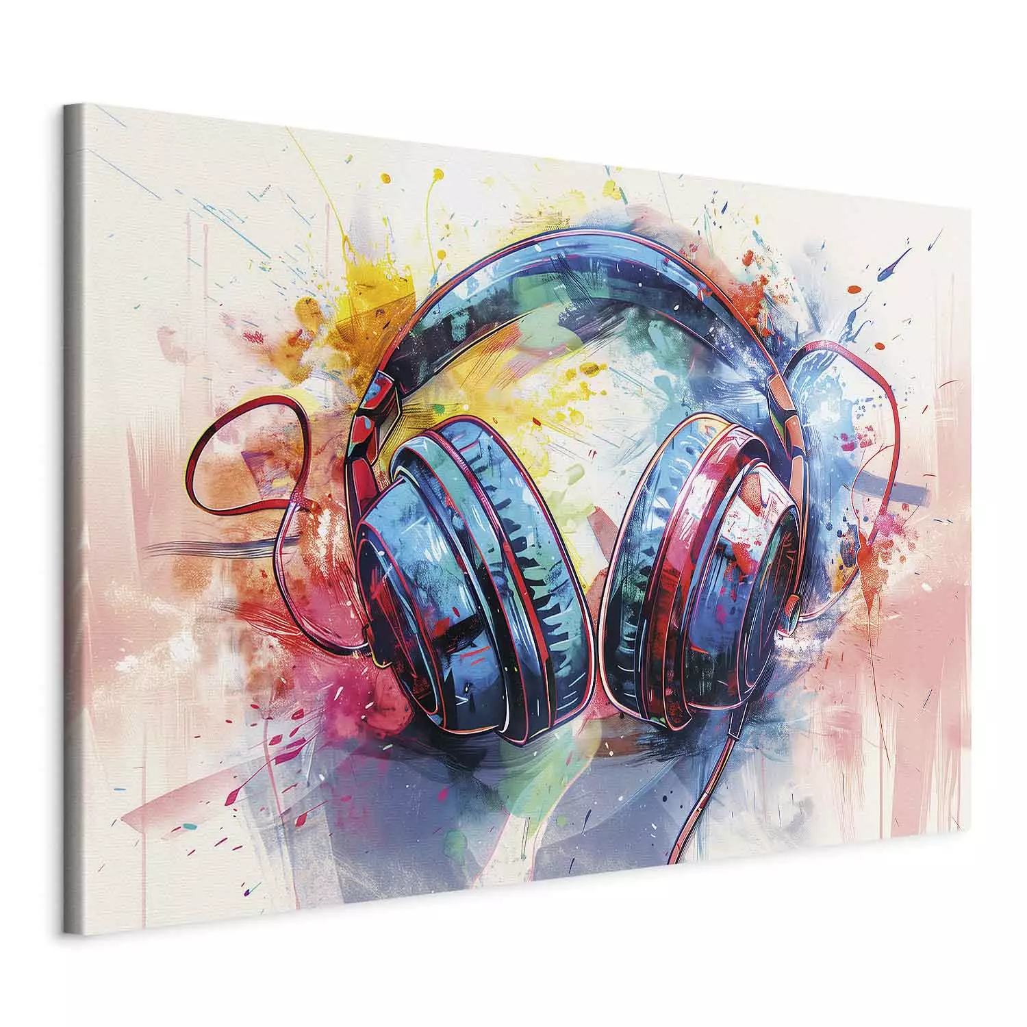 アート・デザイン・音楽 Paintings And Drawings 1979-2001 Large XXL print DJ headphones - expressive illustration with