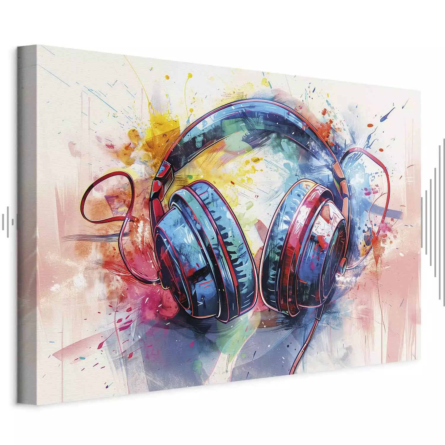 アート・デザイン・音楽 SIGNAGE DESIGN Canvas Print Abstract Music – DJ Headphones in Colorful