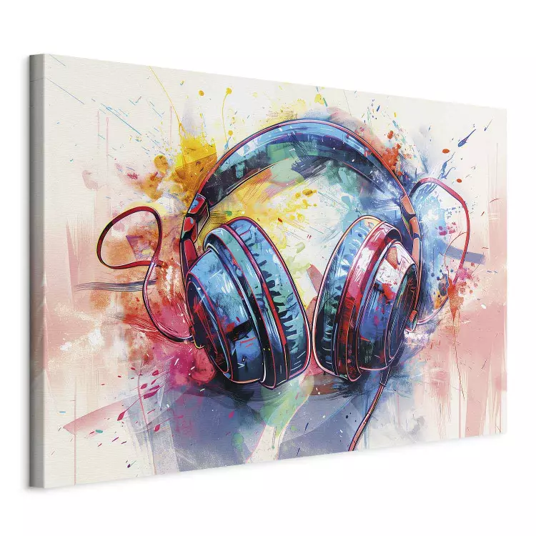アート・デザイン・音楽 CONCEPTUAL PEOPLE PHOTOGRAPHY2 Canvas Print Abstract Music – DJ Headphones in Colorful