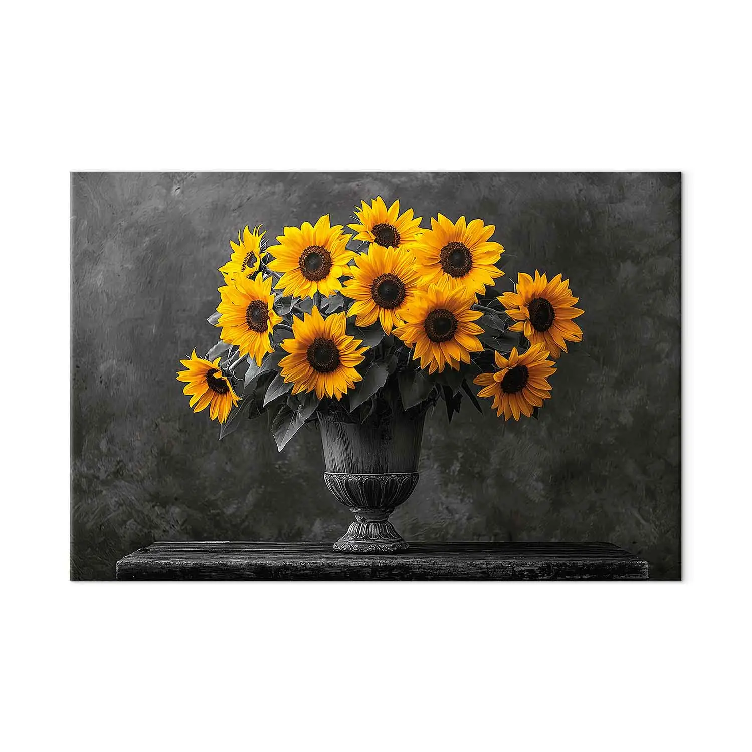 Large XXL print Sunflower bouquet - yellow flowers on a