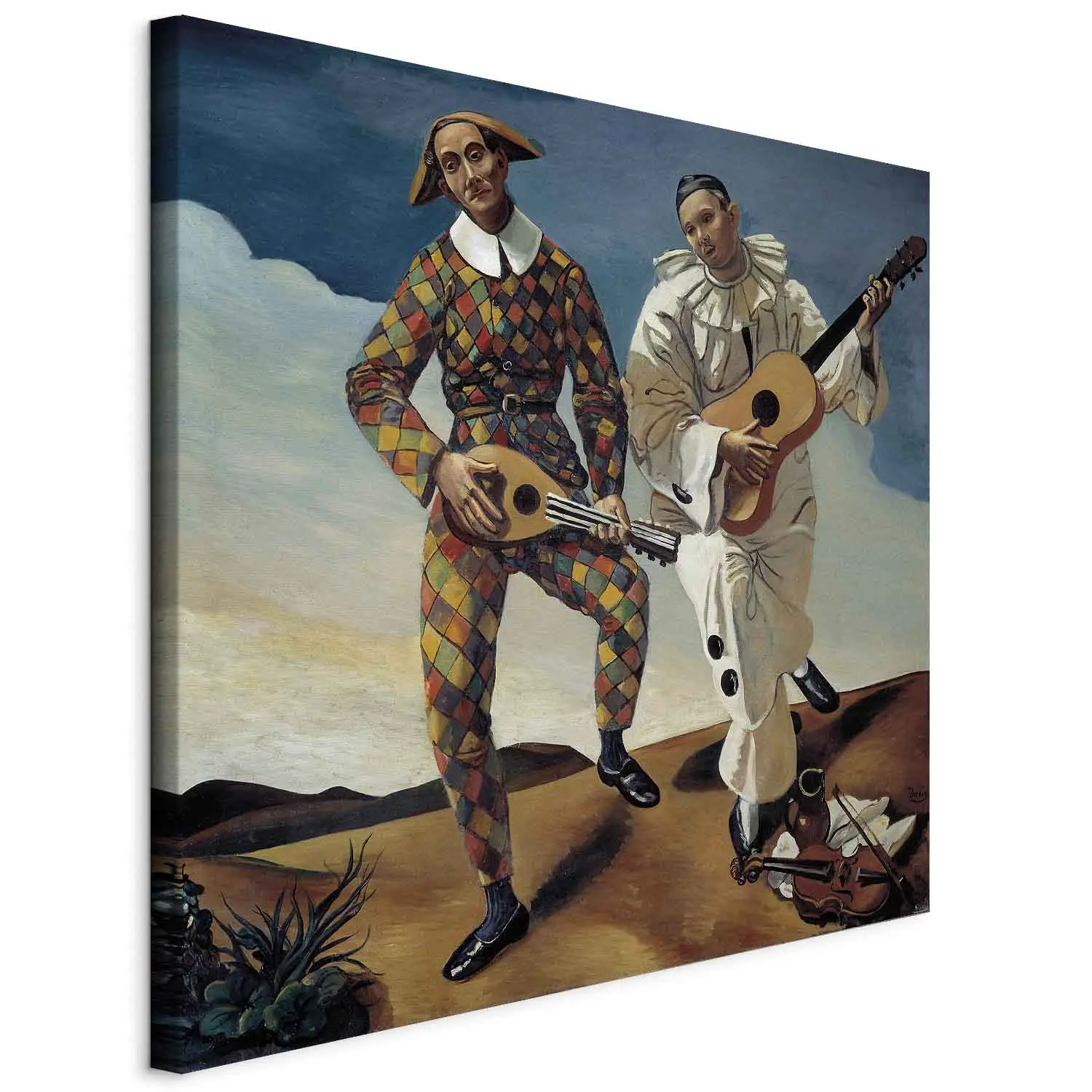 B*a様 Stentor Harlequin 4/4 バイオリン　良品　1918 Painting Reproduction André Derain - Harlequin and Pierrot - bimago