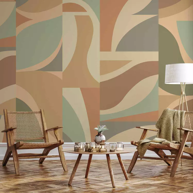 Beige Retro - Abstract, Geometric Shapes in Warm Vintage Shades