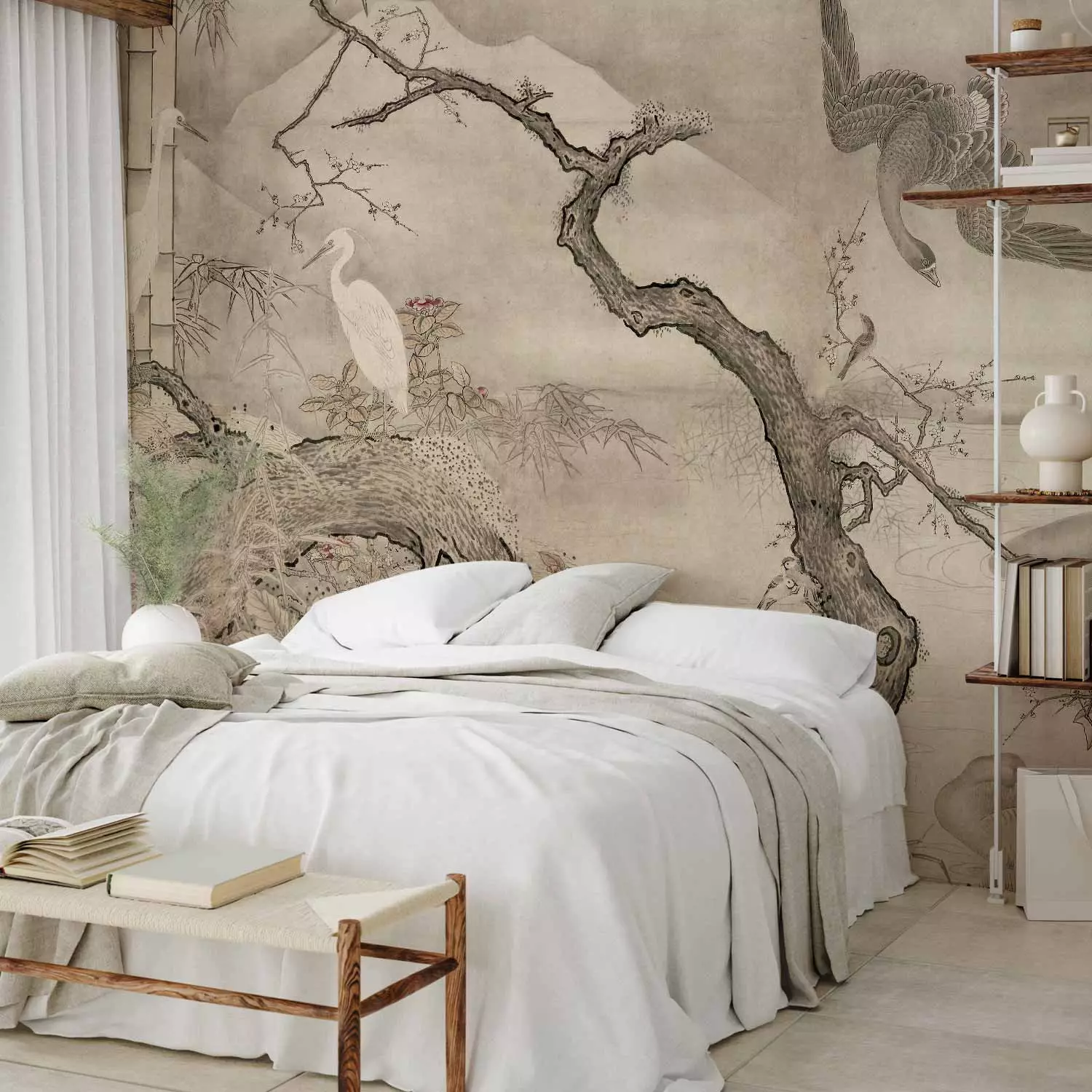 Wall Mural Sesshū Tōyō - Birds and flowers of the four seasons