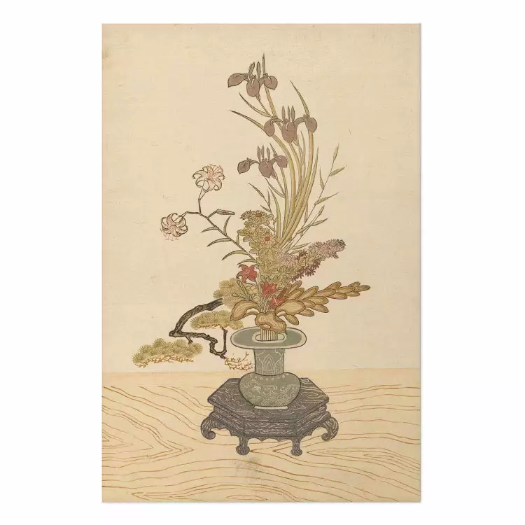 Bunchō Tani - Ikebana in a green vase
