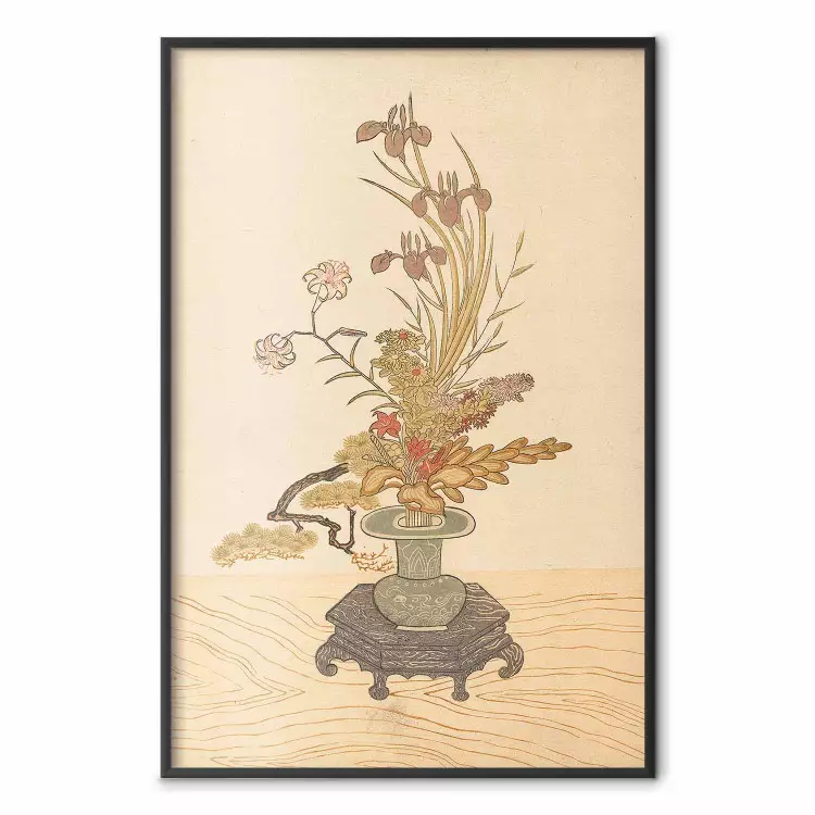 Bunchō Tani - Ikebana in a green vase