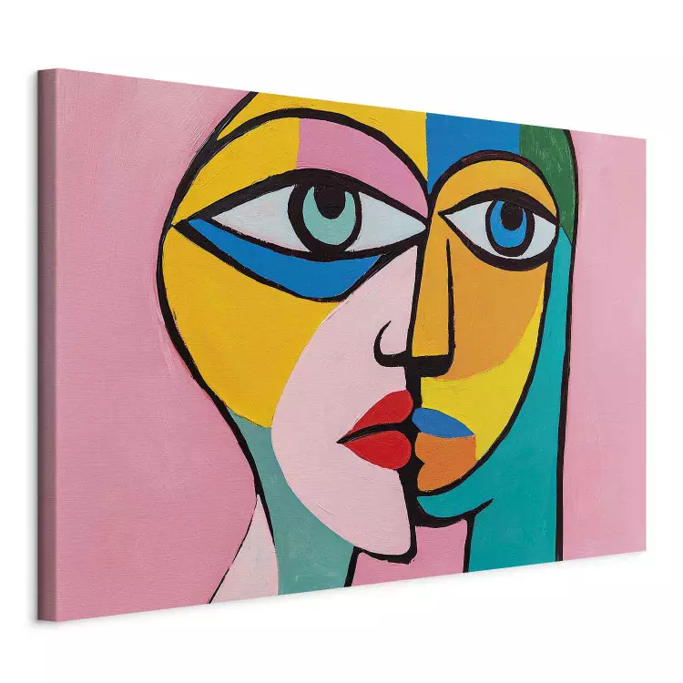 Picasso Inspirations - Portrait of a Couple in Love Kissing