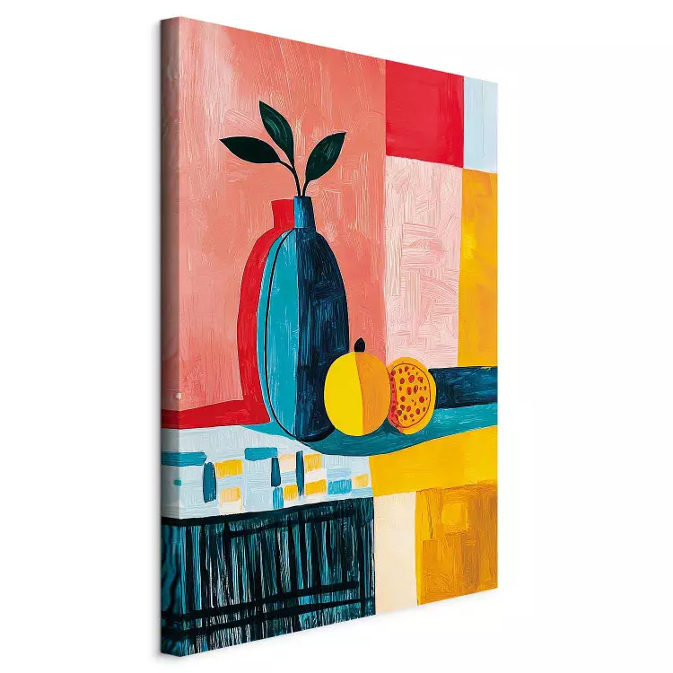 Picasso Inspirations - Blue Vase and Fruits on the Table