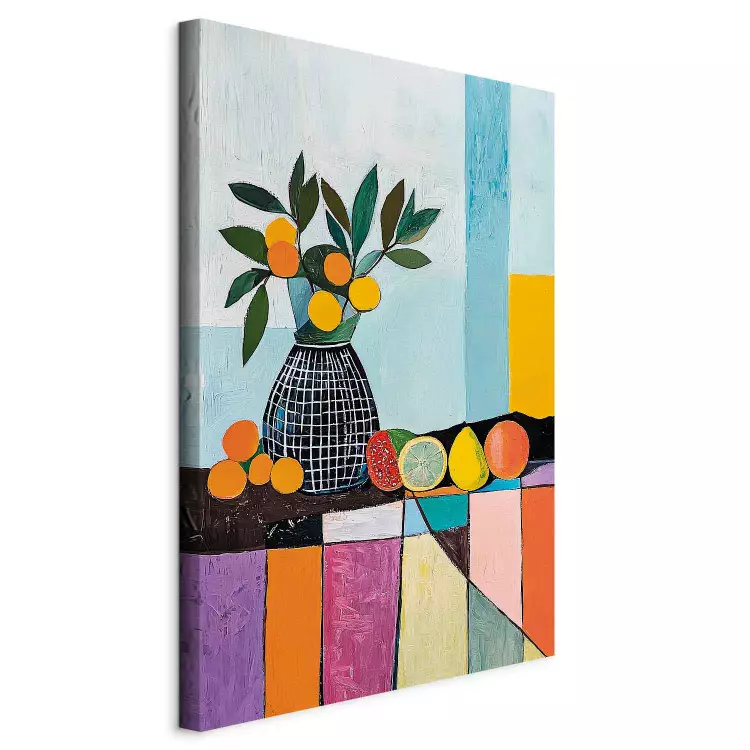 Picasso Inspirations - Black Vase and Fruits on the Table