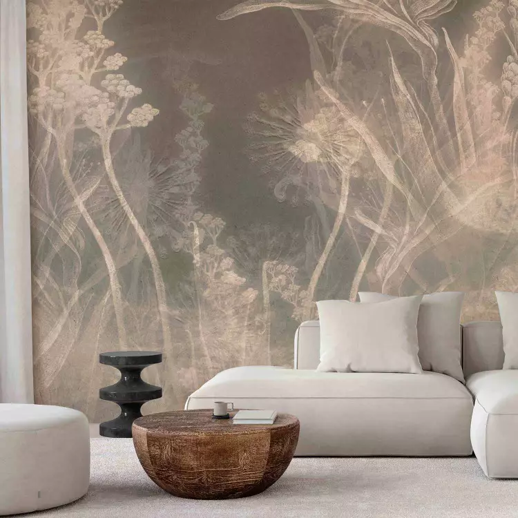 Meadow Shadows - delicate outlines of wildflowers against a subdued background