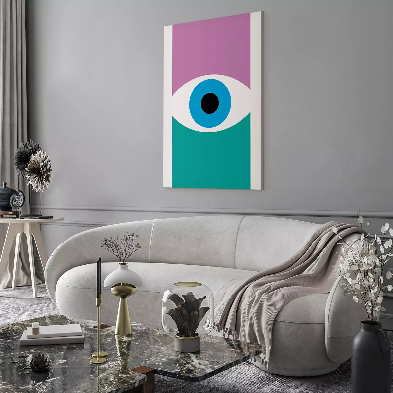 Canvas Print Graphic Eye - colorful symbol in a modern geometric style