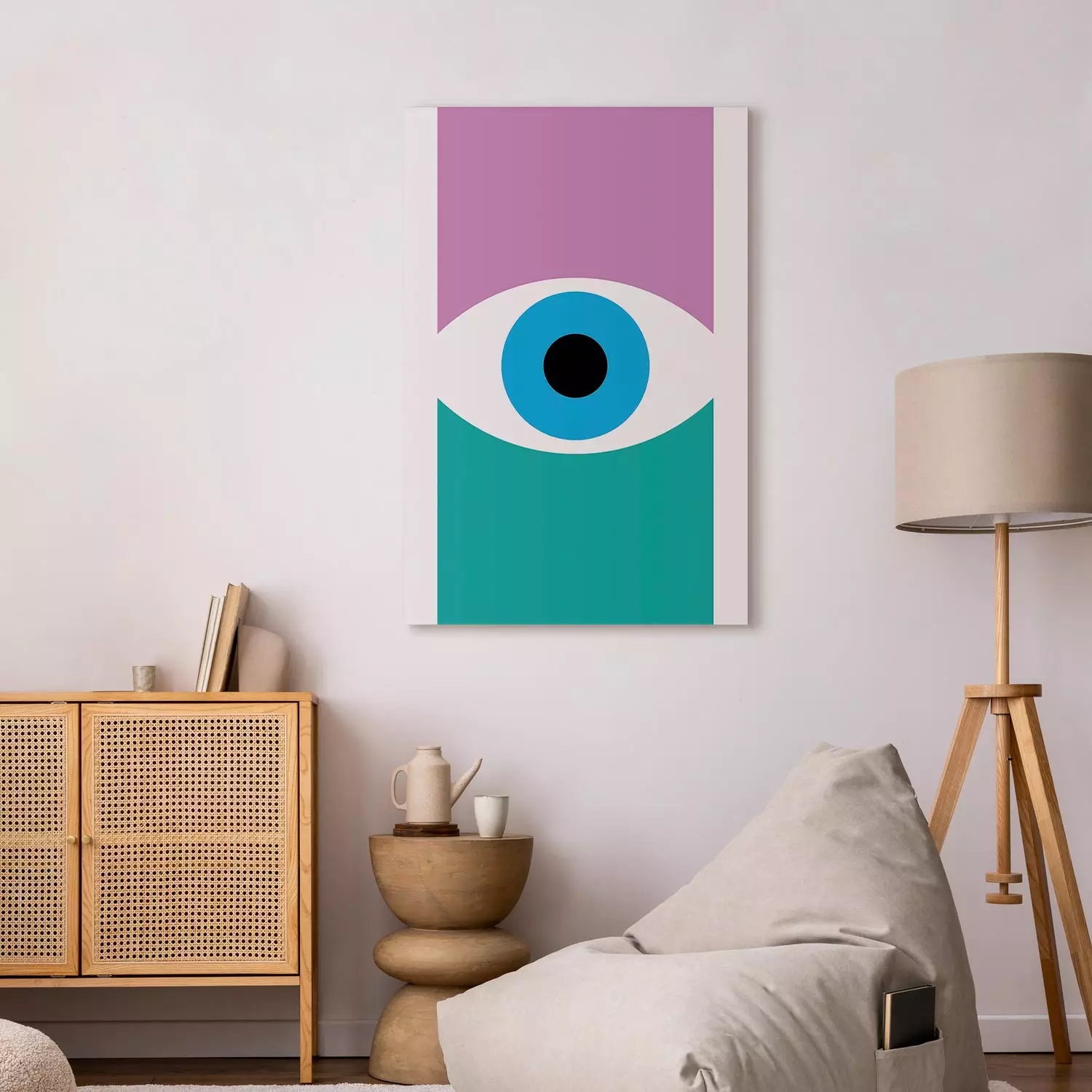 Canvas Print Graphic Eye - colorful symbol in a modern geometric style