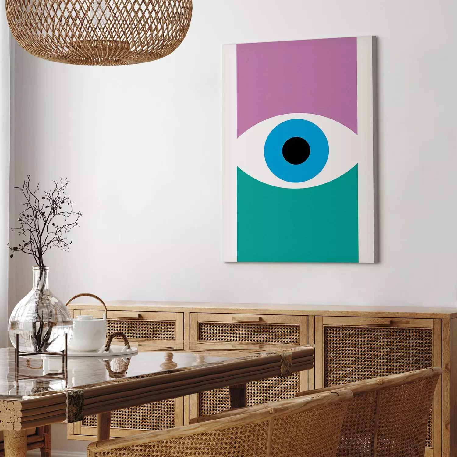 Canvas Print Graphic Eye - colorful symbol in a modern geometric style
