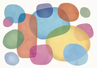 Photo Wallpaper Colorful Blotches - transparent watercolor-style shapes Wallpaper Cropper
