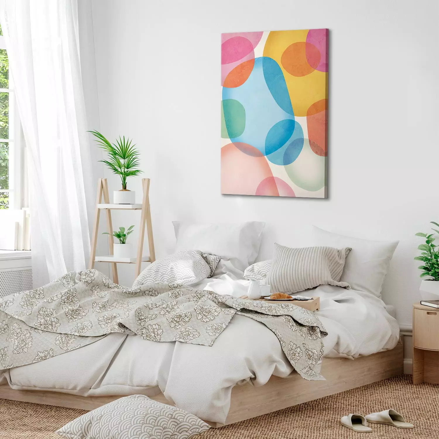 Canvas Art Print Colorful Lightness - transparent blotches in a pastel composition