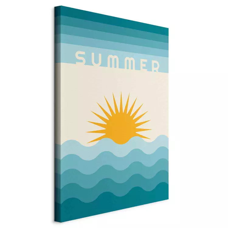 Sunny Shore - retro graphic with the text Summer and a sea landscape