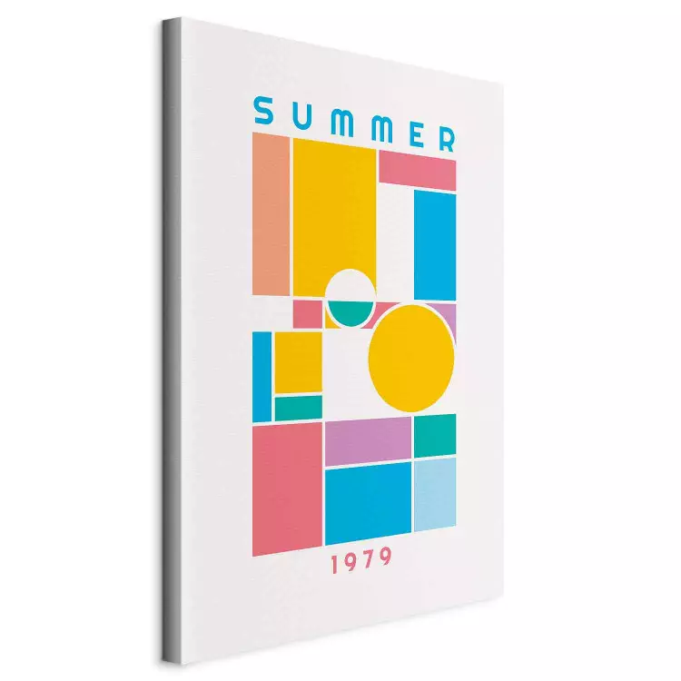 Summer Puzzle - colorful geometric figures in a retro style with the date 1979