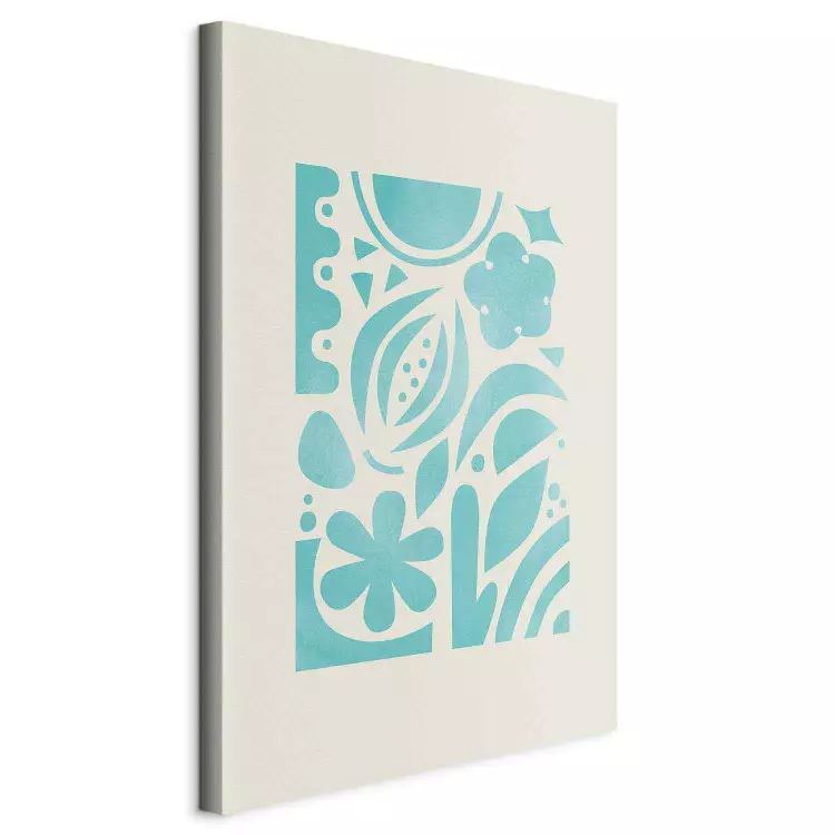 Blue Flora - decorative flowers and leaves in a graphic composition
