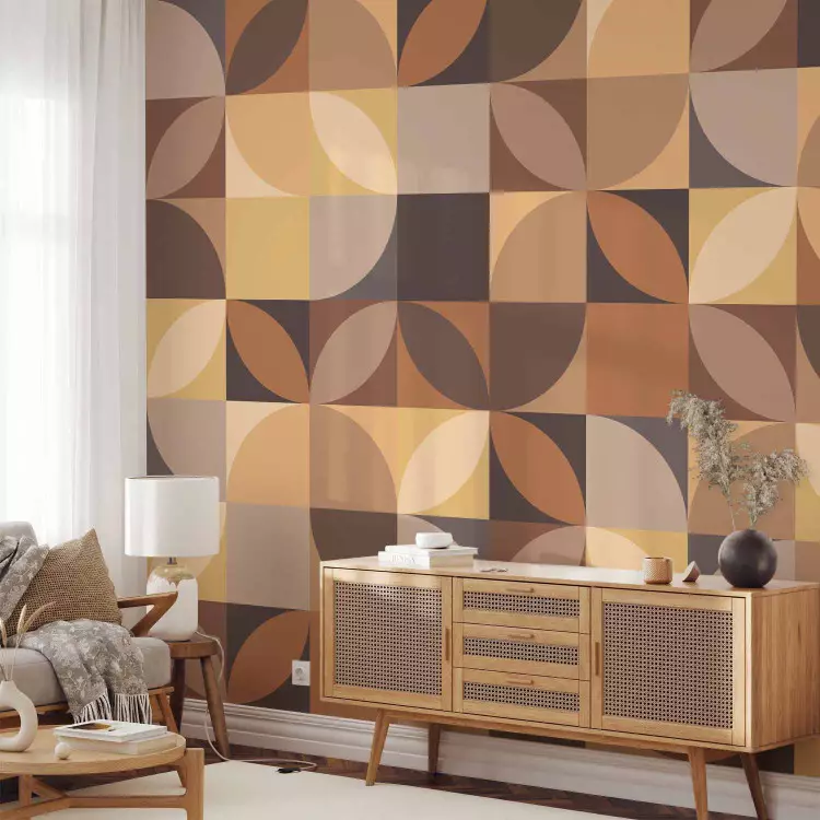 Brown Mosaic - decorative composition of autumn shapes and colors