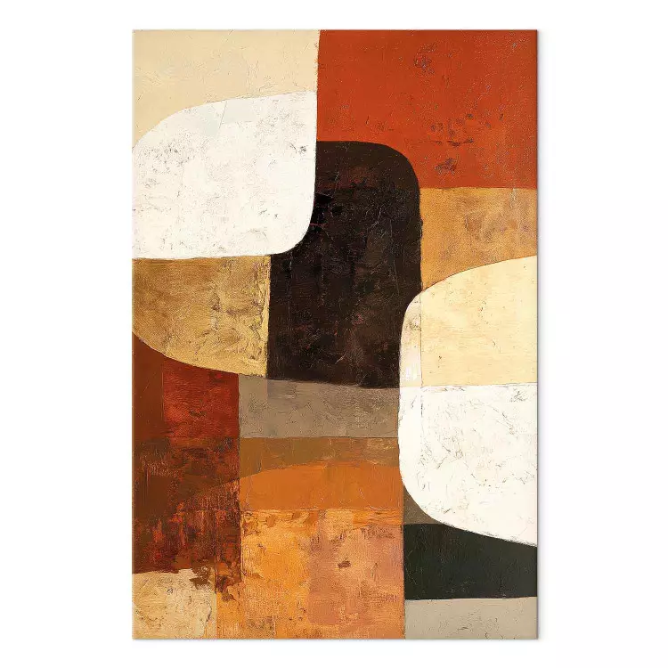 Autumn Structure – warm abstraction in rusty and ochre tones