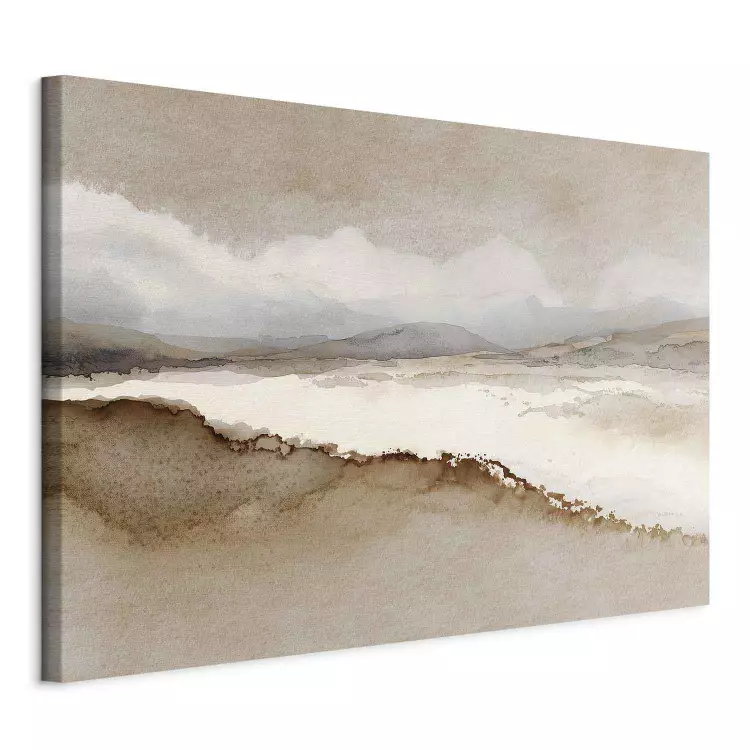 Desert Wind – minimalist scene with beige tones and soft clouds