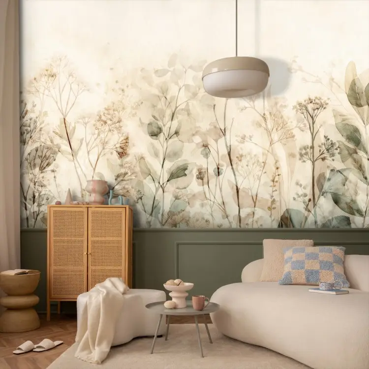 Wildflower watercolor - delicate plants and flowers in a bright composition