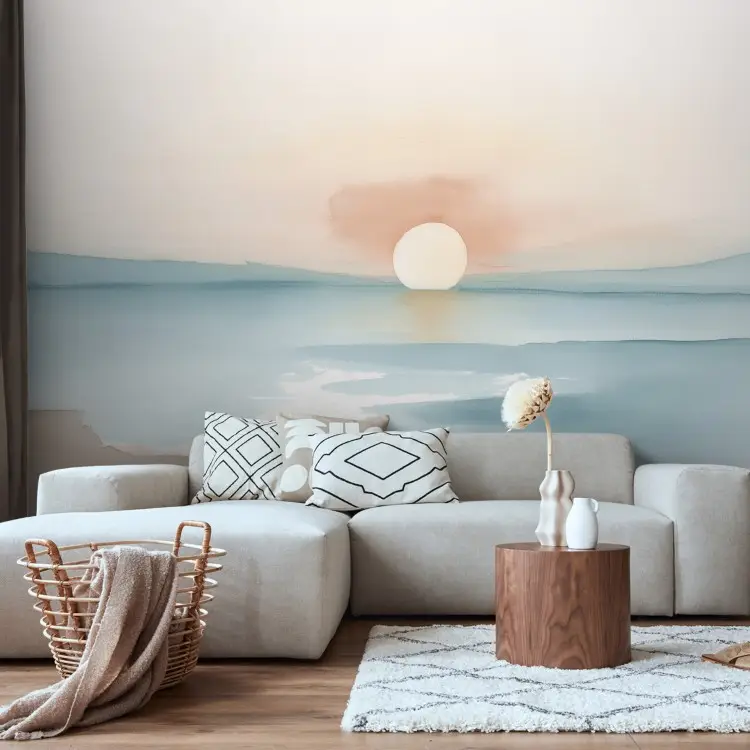 Gentle Sunrise - A Minimalist Sun Over a Calm Ocean