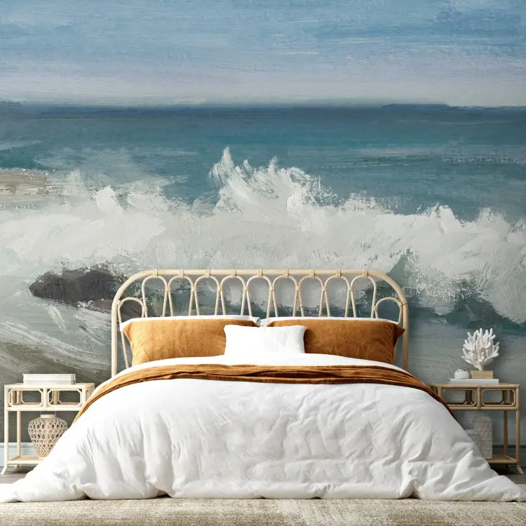 Rough Sea - a painterly landscape with crashing waves