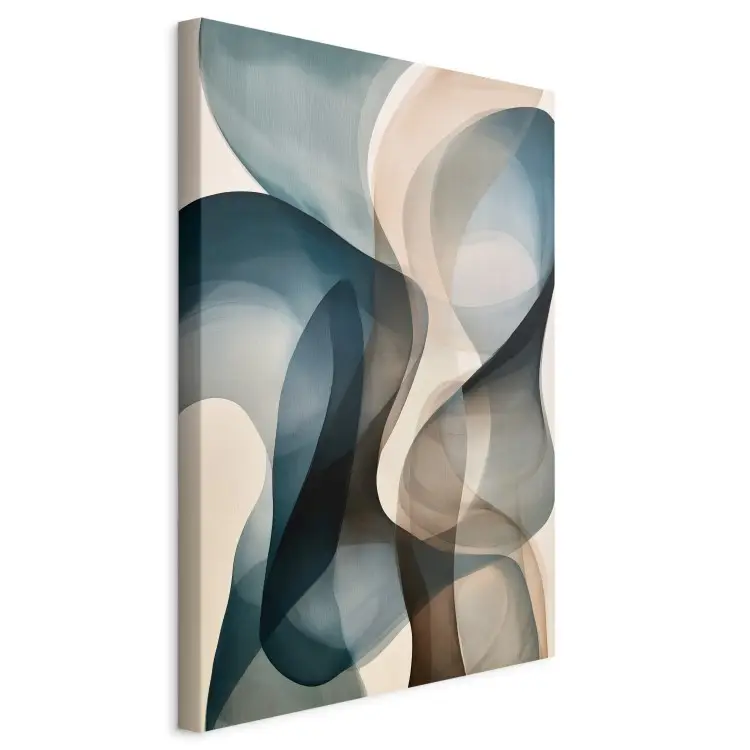 Waving ribbons - an artistic composition in shades of indigo