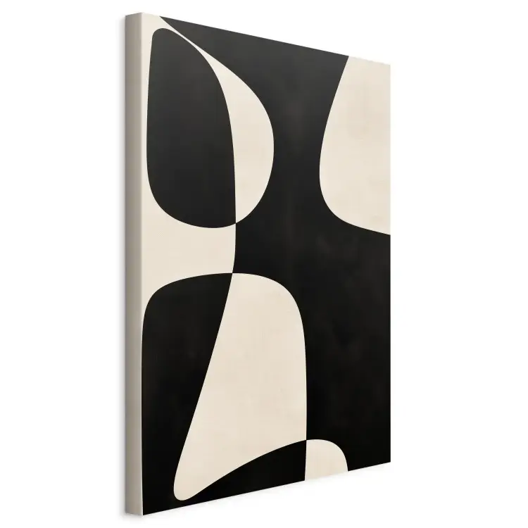Rounded forms - black organic spots on a cream background