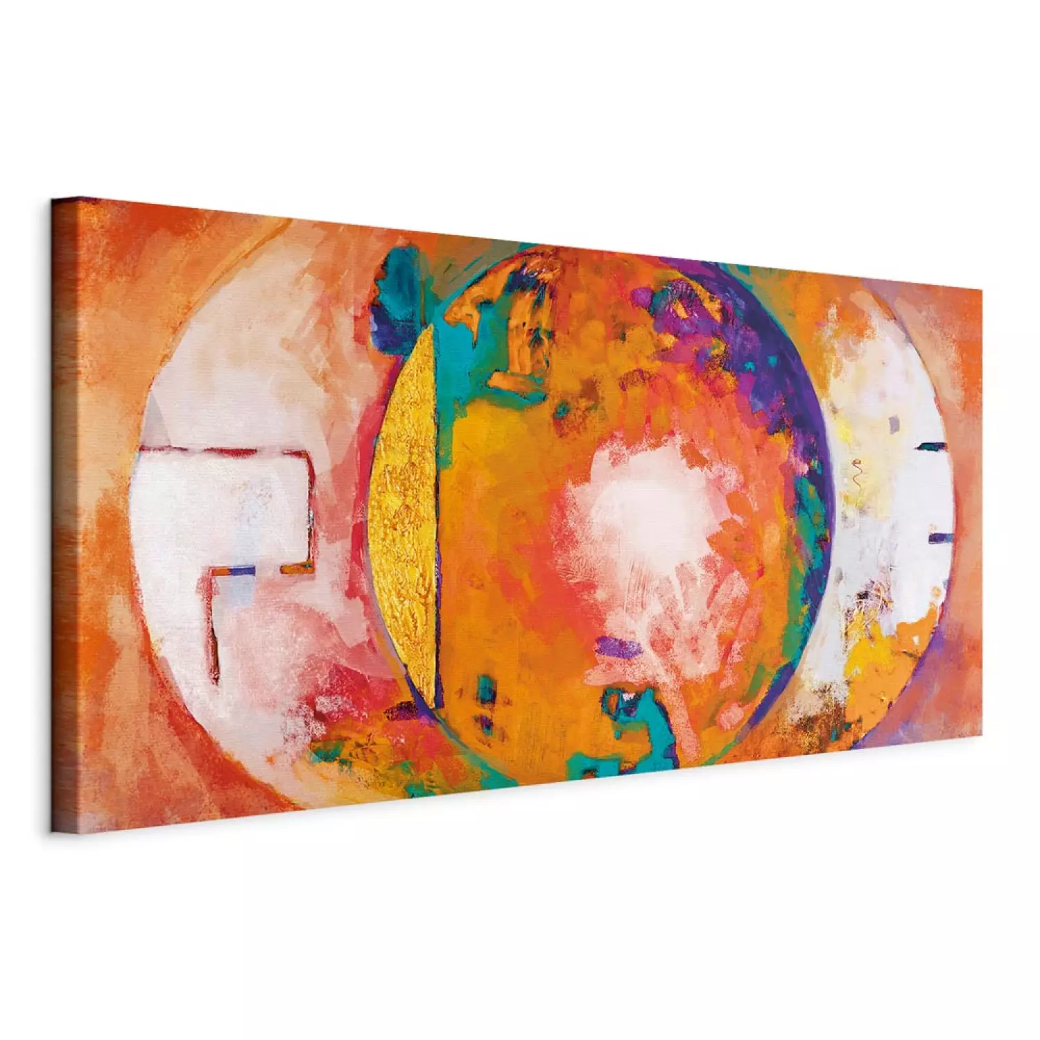 Canvas Art Print Orange Dream - abstraction with colorful fantasy
