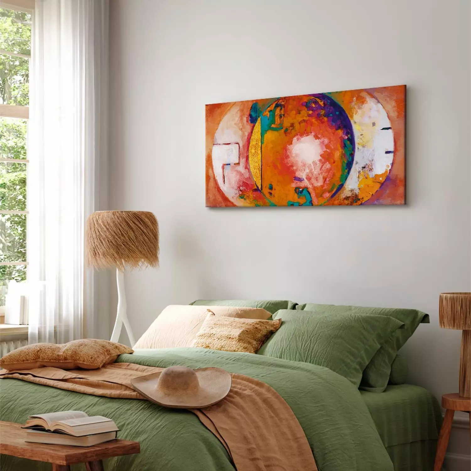 Canvas Art Print Orange Dream - abstraction with colorful fantasy