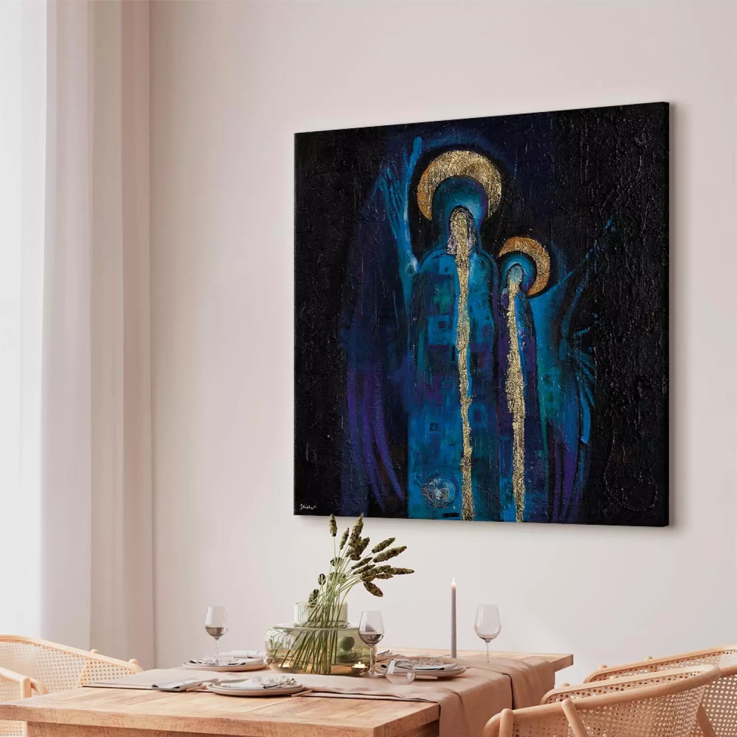 Canvas The Saints - sacred fantasy with figures with a golden halo