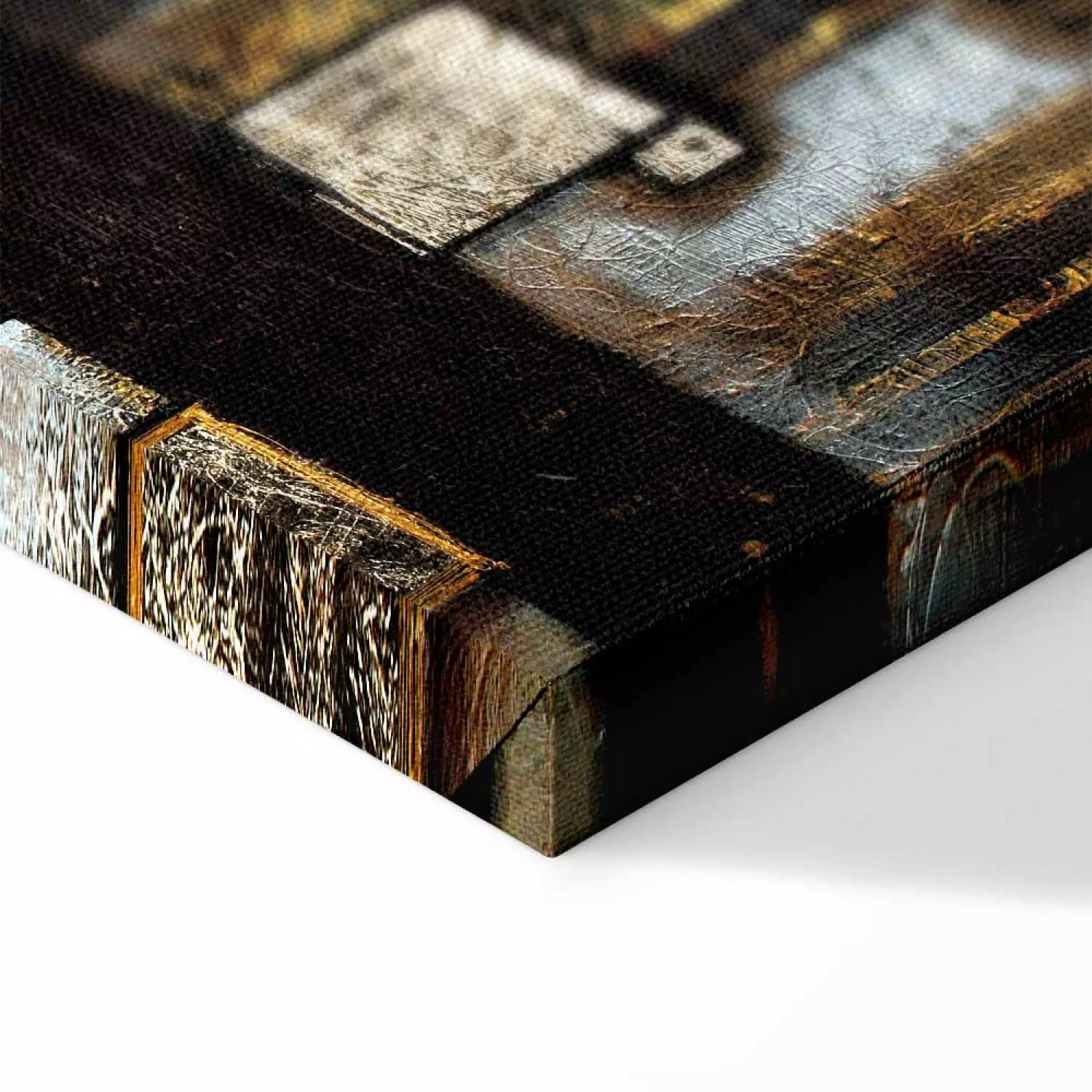 Canvas Subdued Shades of Bronze (4-piece) - geometric figures with patterns