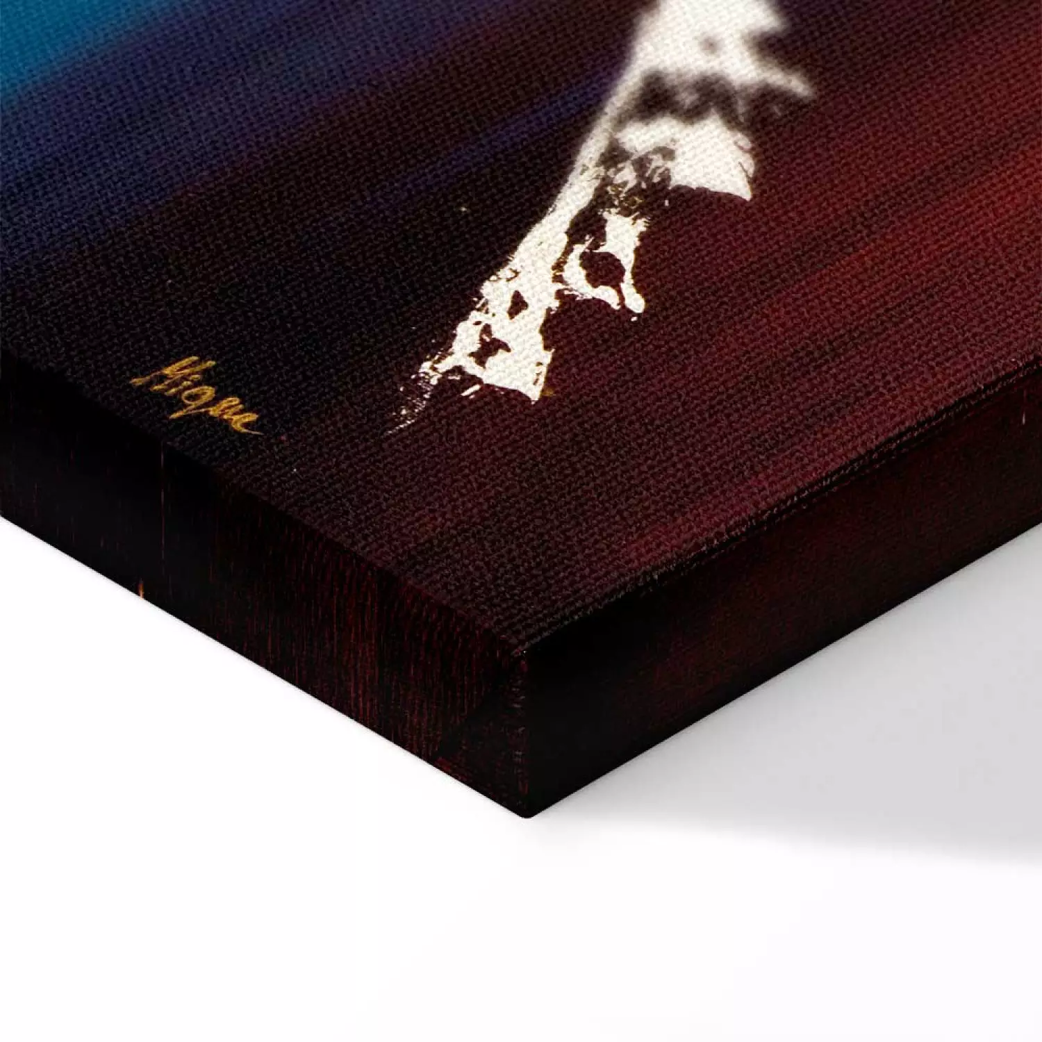 Canvas Rainbow (4-piece) - Abstraction with a black pattern on a colourful background