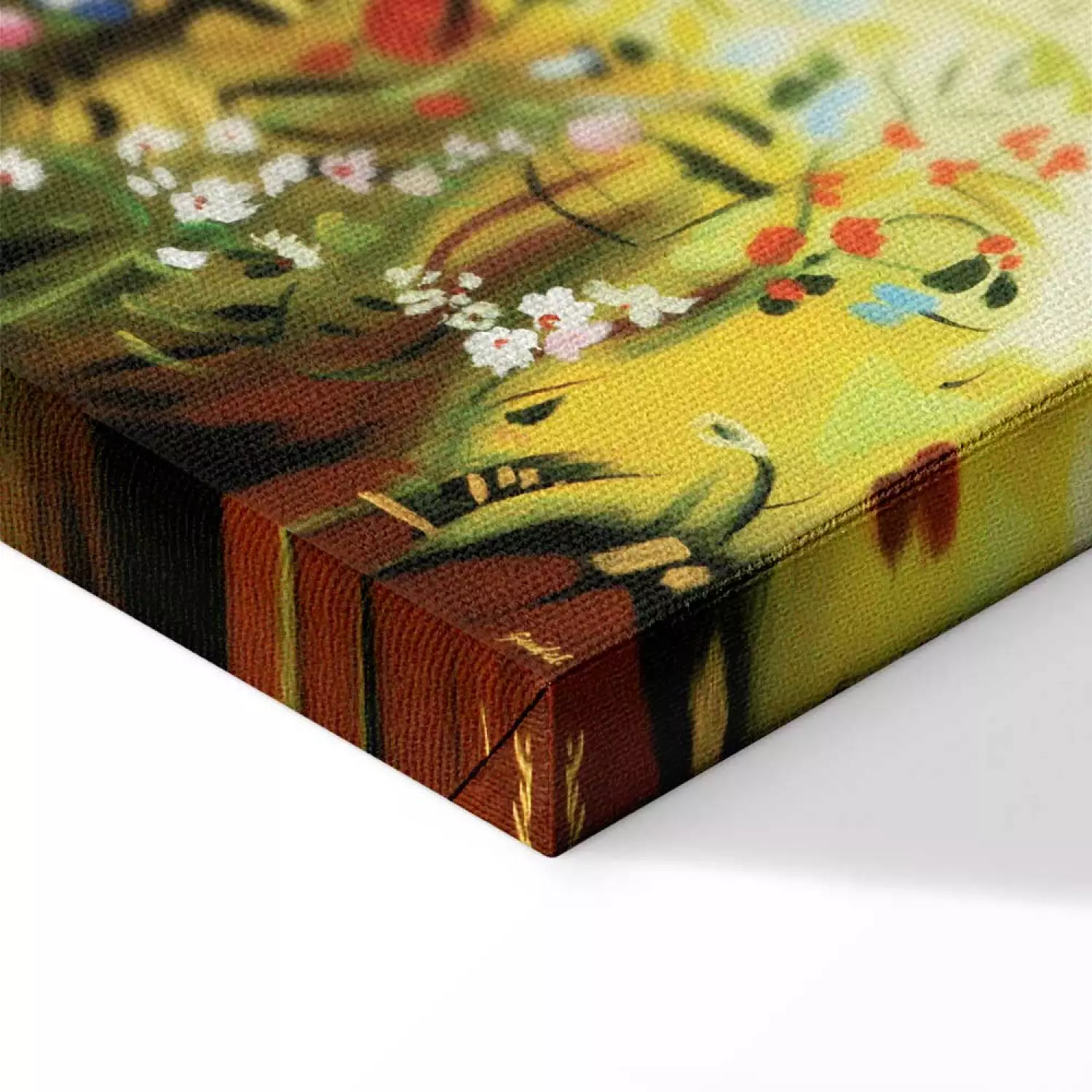 Canvas Print Charming Meadow - Colourful composition of small flowers