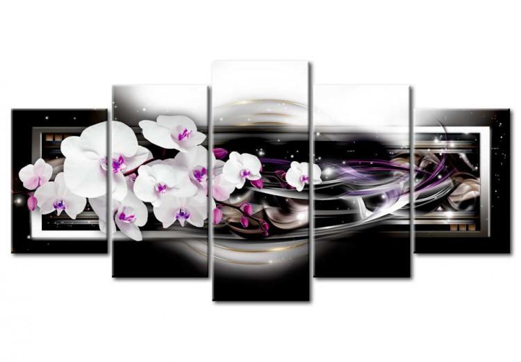 Canvas Orchids on a black background