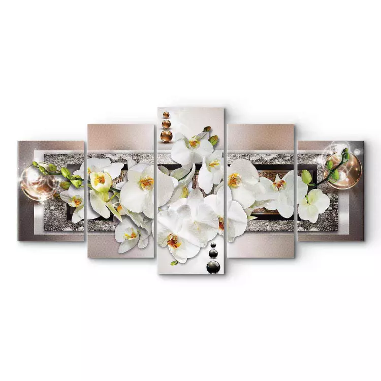Canvas White abstract orchid