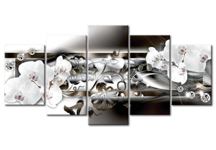 Canvas Orchids suffused with platinum