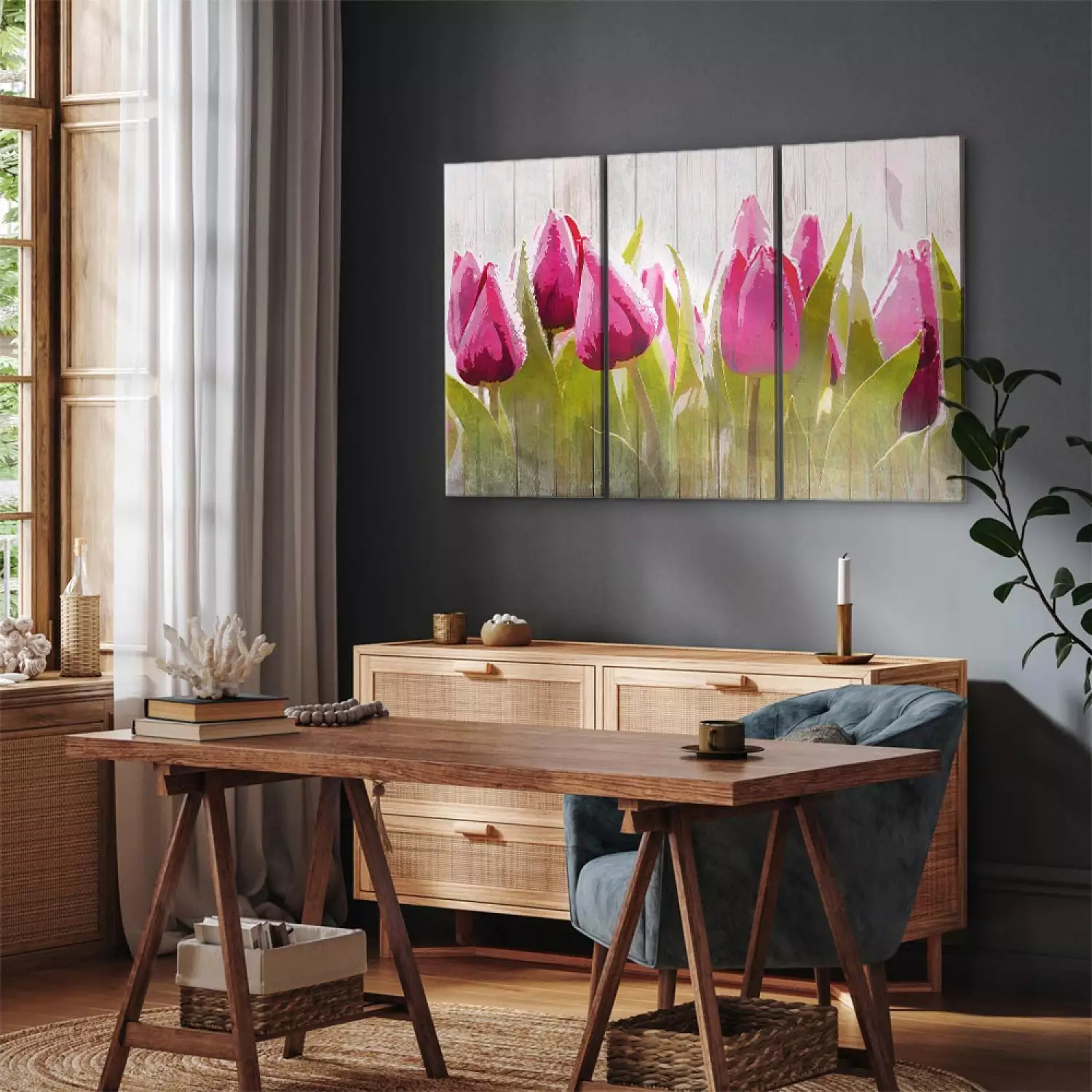 Canvas Art Print Spring bouquet of tulips