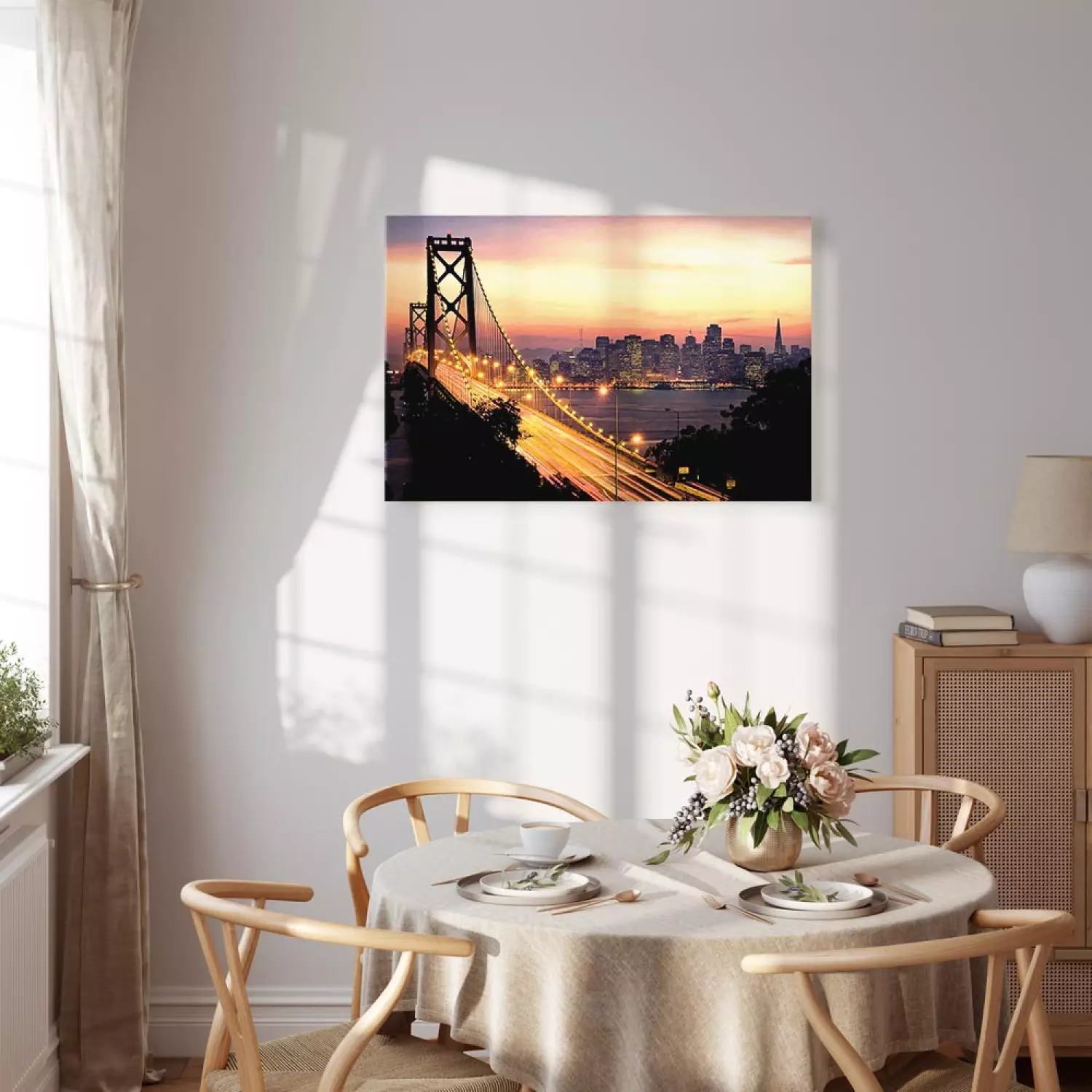 Canvas Art Print Bridge of the sunset