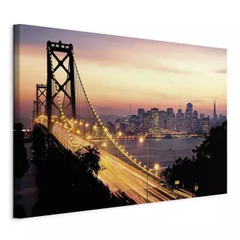 Canvas Art Print Bridge of the sunset