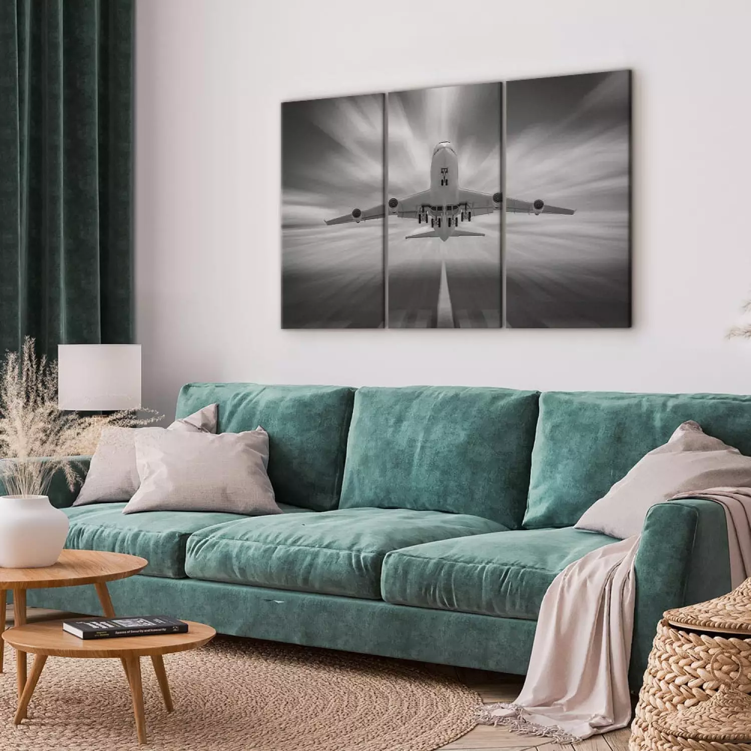 Canvas Towards the clouds - triptych