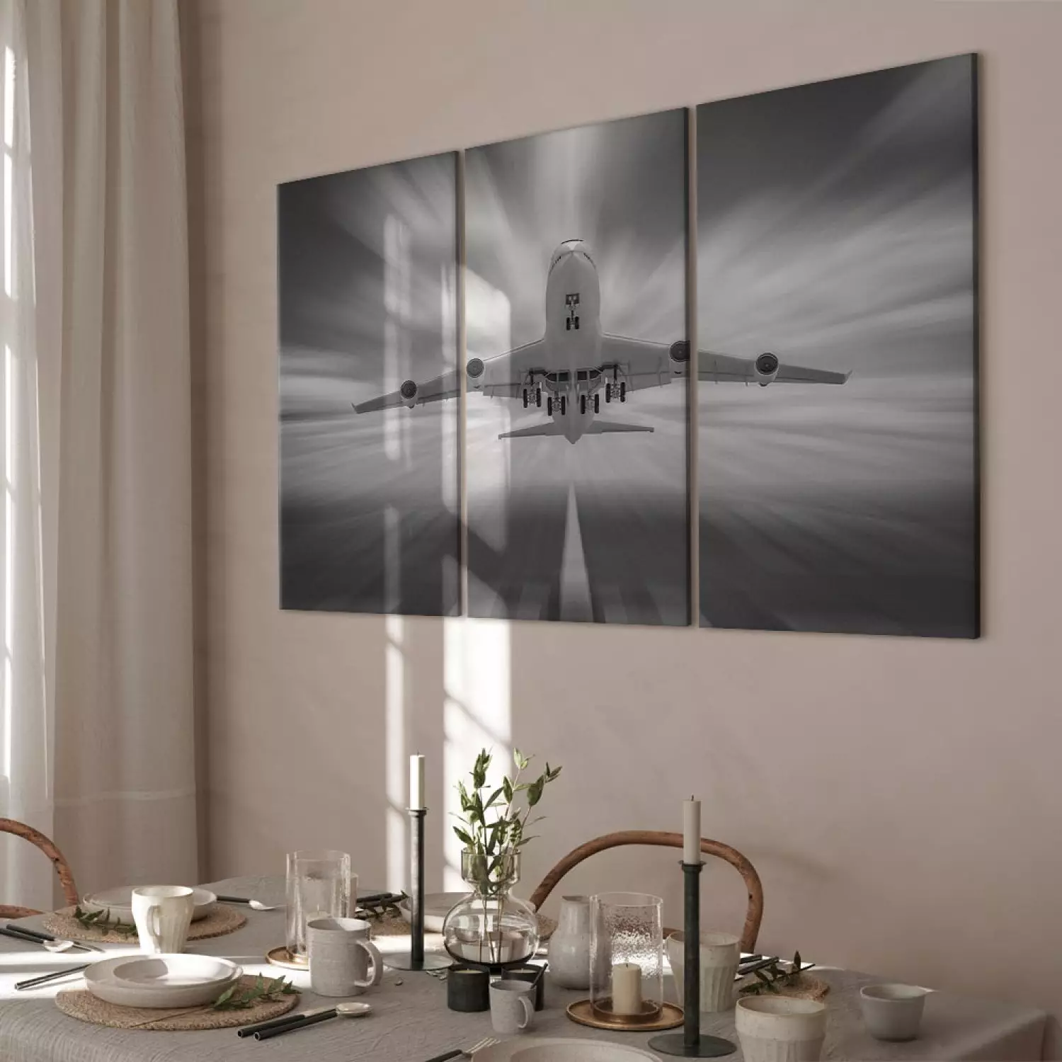 Canvas Towards the clouds - triptych