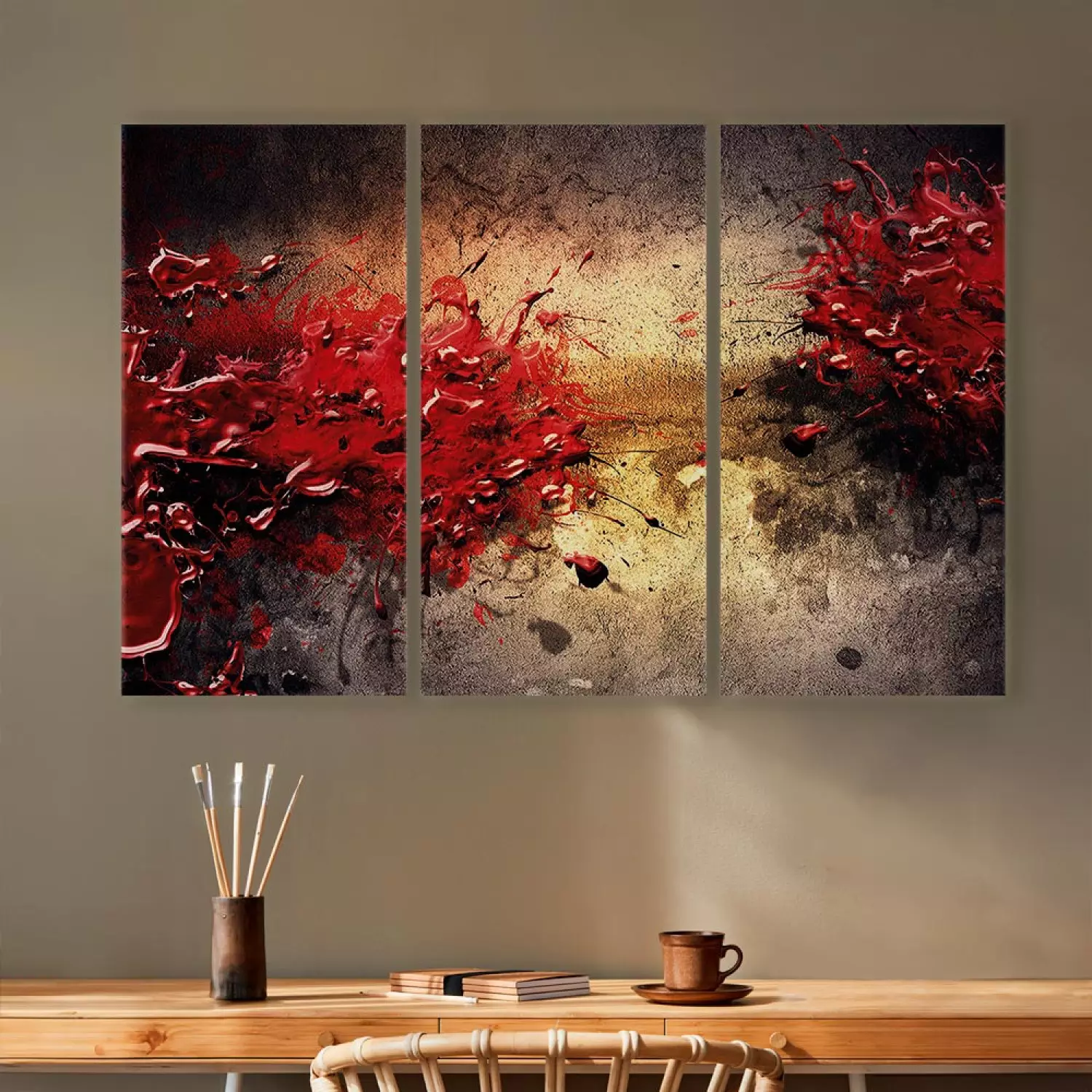 Canvas Art Print Red splash