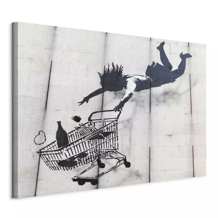 Falling woman with supermarket trolley (Banksy)
