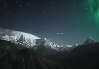snowy mountain wallpaper night
