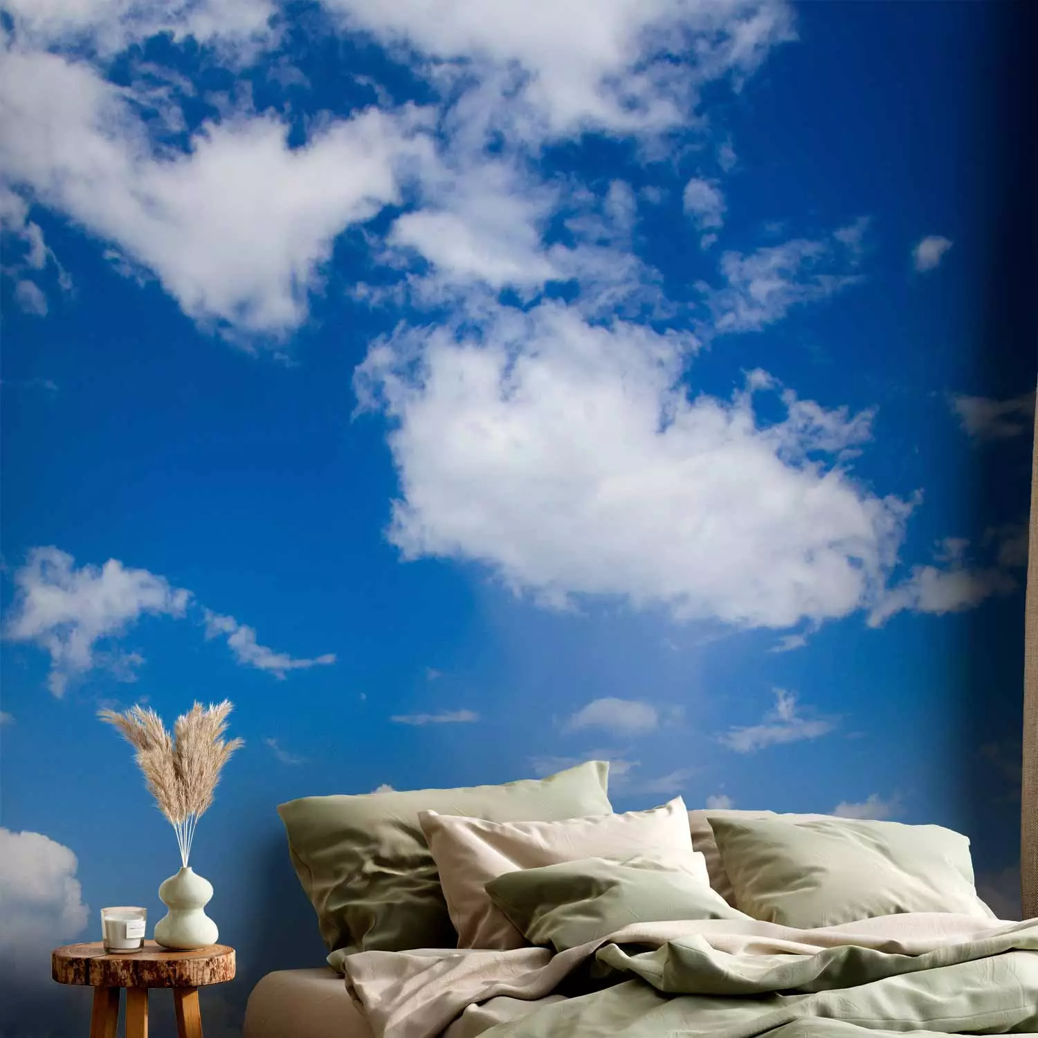 Wall Mural Under the Open Sky - Landscape of Blue Sky with Delicate Clouds