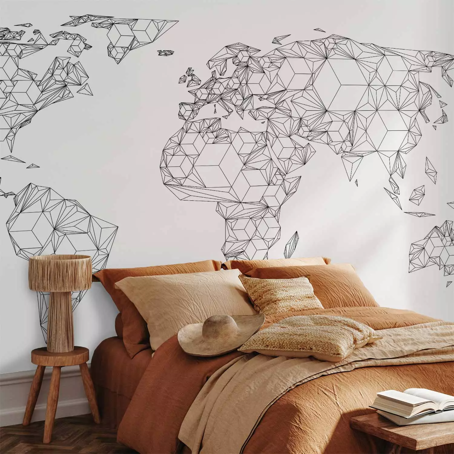 Photo Wallpaper Map of the World - white solids