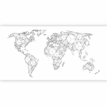Photo Wallpaper Map of the World - white solids